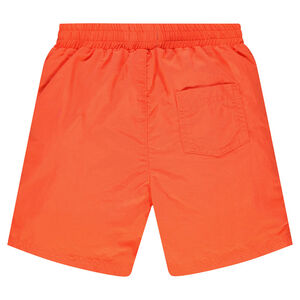 Short de bain uni avec palmiers printés 