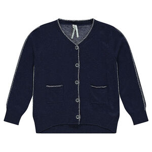 Gilet en tricot uni avec fil pailleté 