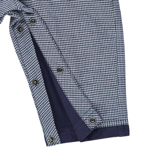 Salopette longue doublée jersey à petits carreaux et élan brodé 