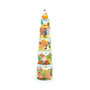 Jeu de construction ma première pyramide ronde animaux de la ferme  