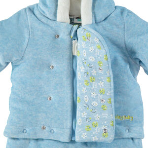 Combi-pilote chinée en velours doublée jersey avec prints et broderies Smiley 