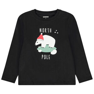 T-shirt manches longues motif ours polaire de Noël garçon 