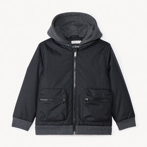 Blouson aviateur bi-matière à capuche garçon 