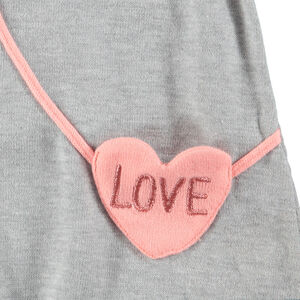 Robe manches courtes en tricot avec effet sac en bandoulière forme coeur 