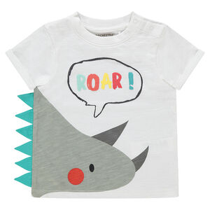 Tee-shirt en coton organique avec motif fantaisie printé 