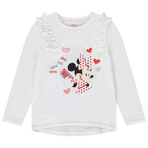 T-shirt manches longues print Minnie Disney avec ruchés 