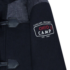 Duffle coat en drap de laine doublé flanelle avec capuche amovible 