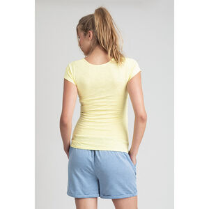 T-shirt manches courtes de grossesse et d'allaitement jaune 