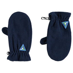 Moufles en polaire avec badge en gomme forme triangle 