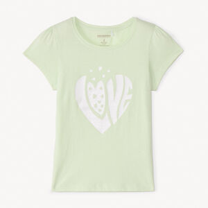 T-shirt manches courtes à print pailleté fille 