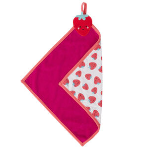 Doudou carré en coton éponge et jersey imprimé fruits 