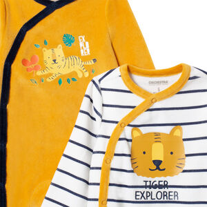 Lot de 2 dors-bien en velours print tigre pour bébé garçon 