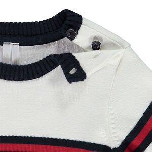 Pull esprit marinière en tricot avec liseré contrasté pour bébé garçon 