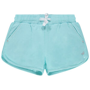 Short en jersey uni avec motif en foil argenté 