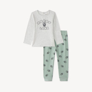 Pyjama 2 pièces long bébé garçon motif robot (Finitions différentes selon l'âge) 