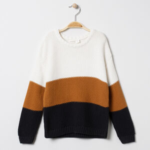 Pull tricolore à grosse maille 