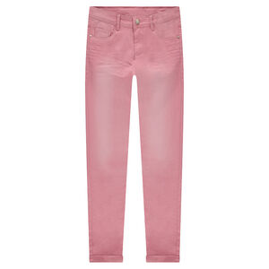 Junior - Pantalon en twill effet used et crinkle coupe slim 