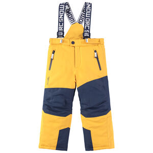 Pantalon de ski bicolore imperméable à bretelles ajustables et amovibles 