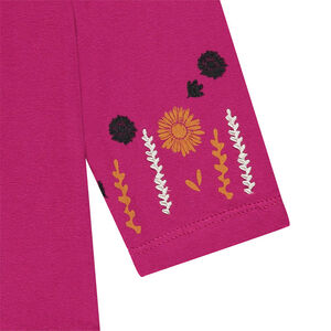 Sous-pull uni col cheminée avec broderies sur les manches 