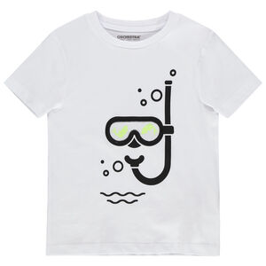 T-shirt manches courtes print plongeur avec hublot plastifié 