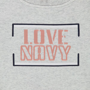 Junior - Jogging en molleton avec bandes contrastées et texte printé en relief 