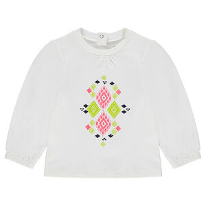 Tee-shirt manches ballon avec motif coloré printé 