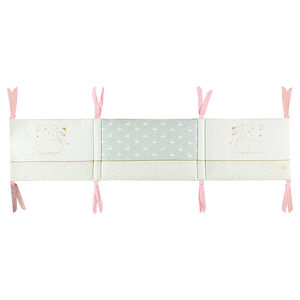 Tour de lit en popeline ouatiné avec imprimé cygnes 