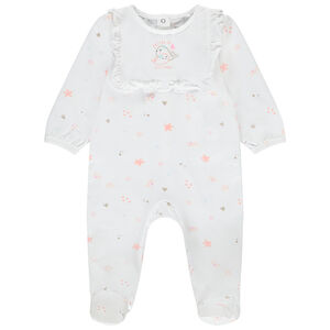 Dors-bien imprimé effet plastron volanté pour bébé fille 