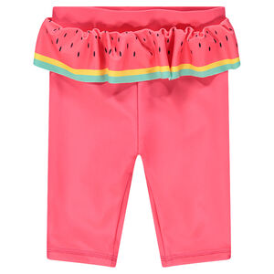 Bermuda de bain anti-uv SPF 50+ avec volant imprimé pastèque 