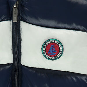 Doudoune légère avec bande contrastée et badge patché 