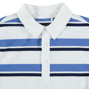 Junior - Polo manches courtes à rayures contrastées 