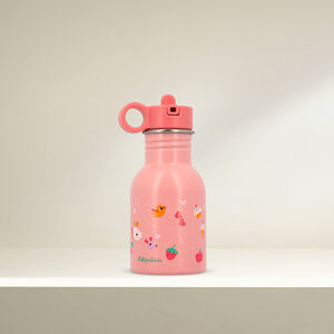 Gourde avec bouchon avec paille 400ML Rose Jeanne 