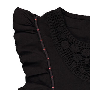 Combinaison longue en twill à volants et crochet 