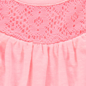 Débardeur ample en jersey slub avec dentelle 