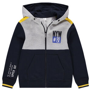 Junior - Gilet à capuche en molleton avec prints et poche kangourou 