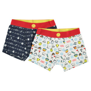 Lot de 2 boxers en coton avec motif Smiley  