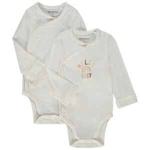 Lot de 2 bodies manches longues fantaisie pour bébé 