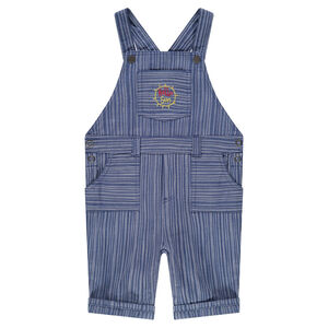 Salopette courtes à rayures jacquard avec soleil brodé 