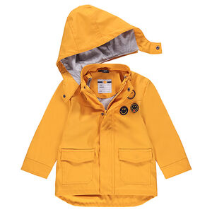 Coupe-vent en gomme jaune avec badges Smiley 