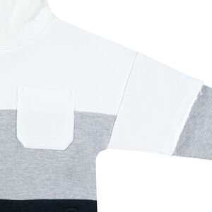 Sweat en molleton tricolore avec poche plaquée et zips sur le devant 