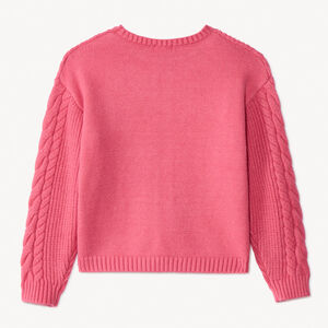 Pull oversize en tricot torsadé uni fille 