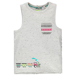 Débardeur aspect neps et imprimé façon ethnique 