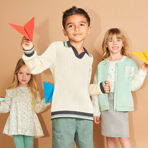 Polo manches longues en tricot garçon 
