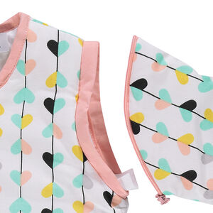 Turbulette imprimée coeurs et pois à manches amovibles 