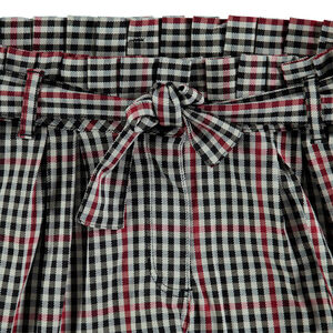 Junior - Short à carreaux vichy avec ceinture à nouer 