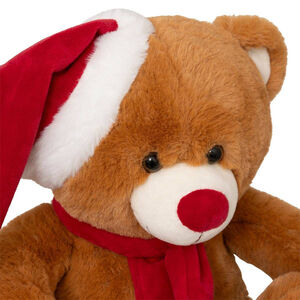 Peluche Ours brun avec bonnet 25cm 