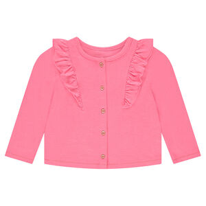 Gilet molleton uni à volants 