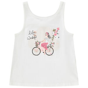 Débardeur en jersey avec print vélo et dos ajouré fille 