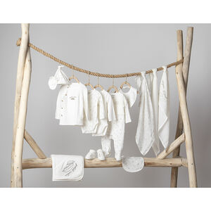 Set de bain à motifs feuilles en coton pour bébé 