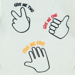 Sweat en molleton avec mains et messages printés  